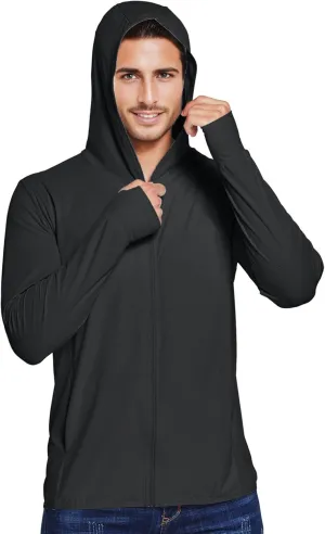 Sun Protection Shirt for Men UPF 50  Long Sleeve Lightweight Breathable Fishing Rash Guard Hoodes Sun Shirt