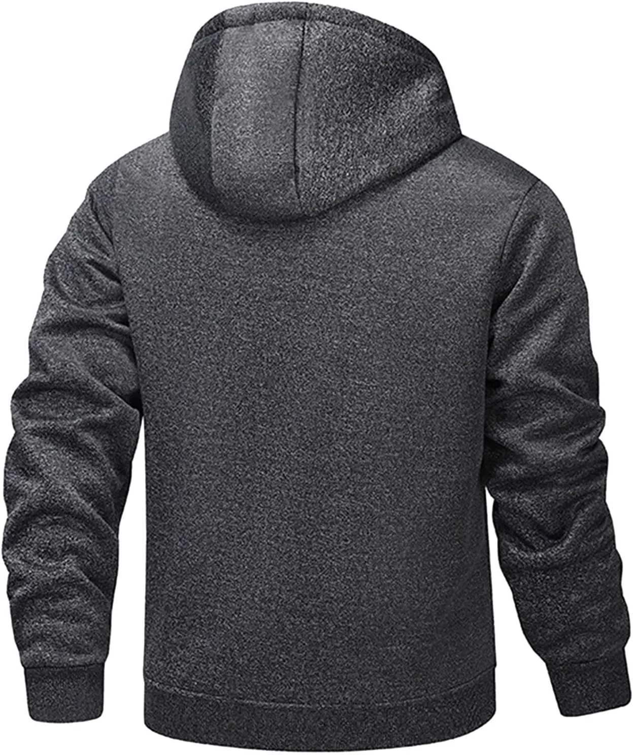 SUWBMHWE Fleece Lined Jackets for Men Winter Coats Zip Up Hoodies Sweatshirts Warm Sherpa Cardigan Sweater with Pocket