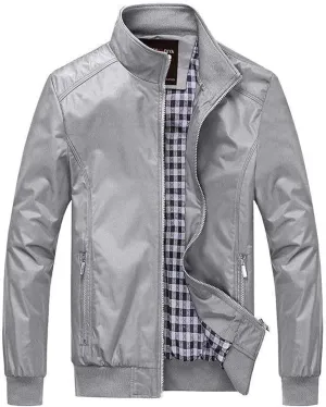 SUWBMHWE Men's Casual Shell Jacket Zip Up Windbreaker Outdoor Recreation Coat Bomber Jacket Coat Fall Winter Jackets for Men
