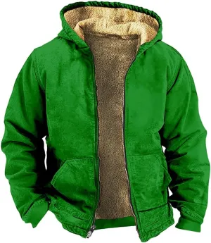 SUWBMHWE Men's Polar Fleece Warm Sherpa Lined Shirt Jacket Thick Button Down Jacket for Men with Multi Pockets