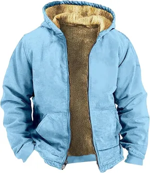 SUWBMHWE Men's Polar Fleece Warm Sherpa Lined Shirt Jacket Thick Button Down Jacket for Men with Multi Pockets