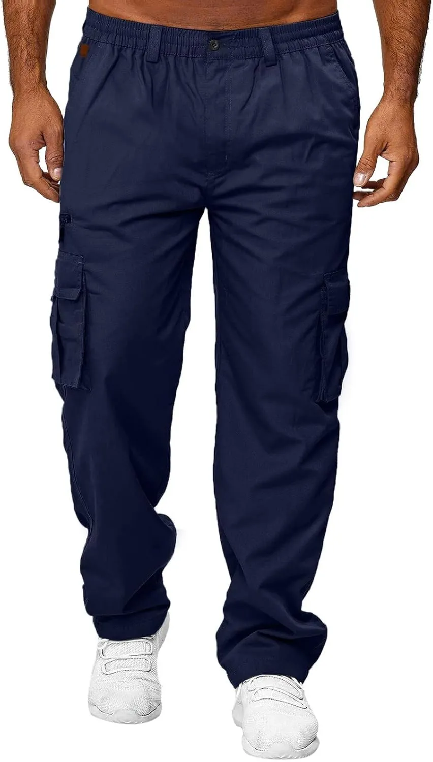 Sweatpants for Men Big and Tall Casual Mens Gifts Cargo Pants Hiking Workout Joggers Elastic Waist Plaid Casual Pants