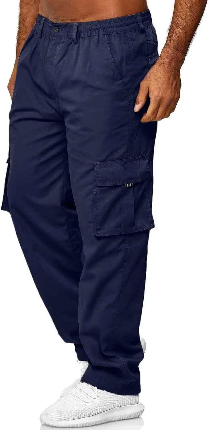 Sweatpants for Men Big and Tall Casual Mens Gifts Cargo Pants Hiking Workout Joggers Elastic Waist Plaid Casual Pants