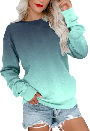 Sweatshirt for Women Fall Sweatshirts Womens Casual Crewneck Long Sleeve Graphic Tie Dye Tunic Tops Loose Fitting Pullovers