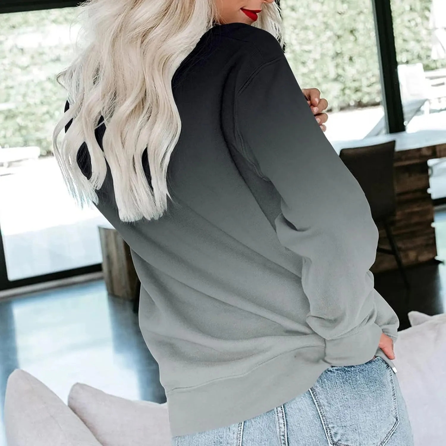 Sweatshirt for Women Fall Sweatshirts Womens Casual Crewneck Long Sleeve Graphic Tie Dye Tunic Tops Loose Fitting Pullovers