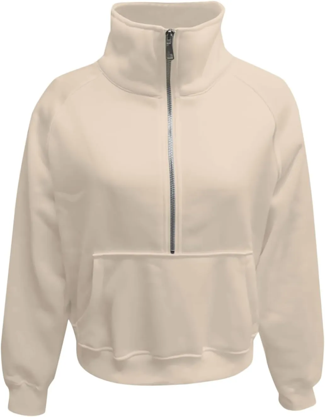 Sweatshirt for Women Sweatshirts Half Zip Cropped Pullover Fleece Quarter Zipper Hoodies Fall Outfit Clothes Thumb Hole