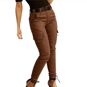 Tactical Pants for Women Skinny Stretch Cargo Pants High Waisted Straight Leg Pants Bound Feet Ripstop Cargo Trousers