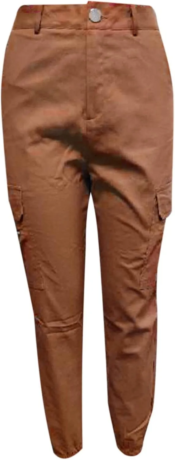 Tactical Pants for Women Skinny Stretch Cargo Pants High Waisted Straight Leg Pants Bound Feet Ripstop Cargo Trousers