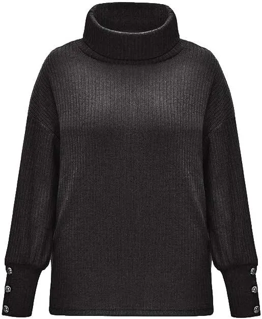 Turtleneck Sweater Women Oversized Cable Knit Sweater Cowl Neck Chunky Sweater Winter Plus Size Cute Pullover Jumper