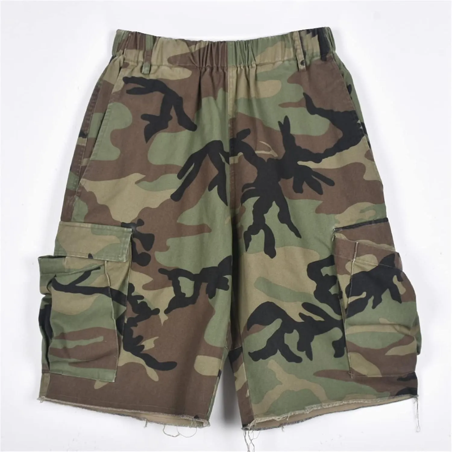 Unybwonn Women Camo Shorts Wide Leg Camouflage Cargo Long Shorts Army Fatigue Plus Size Y2k Bermuda Jorts with Pockets