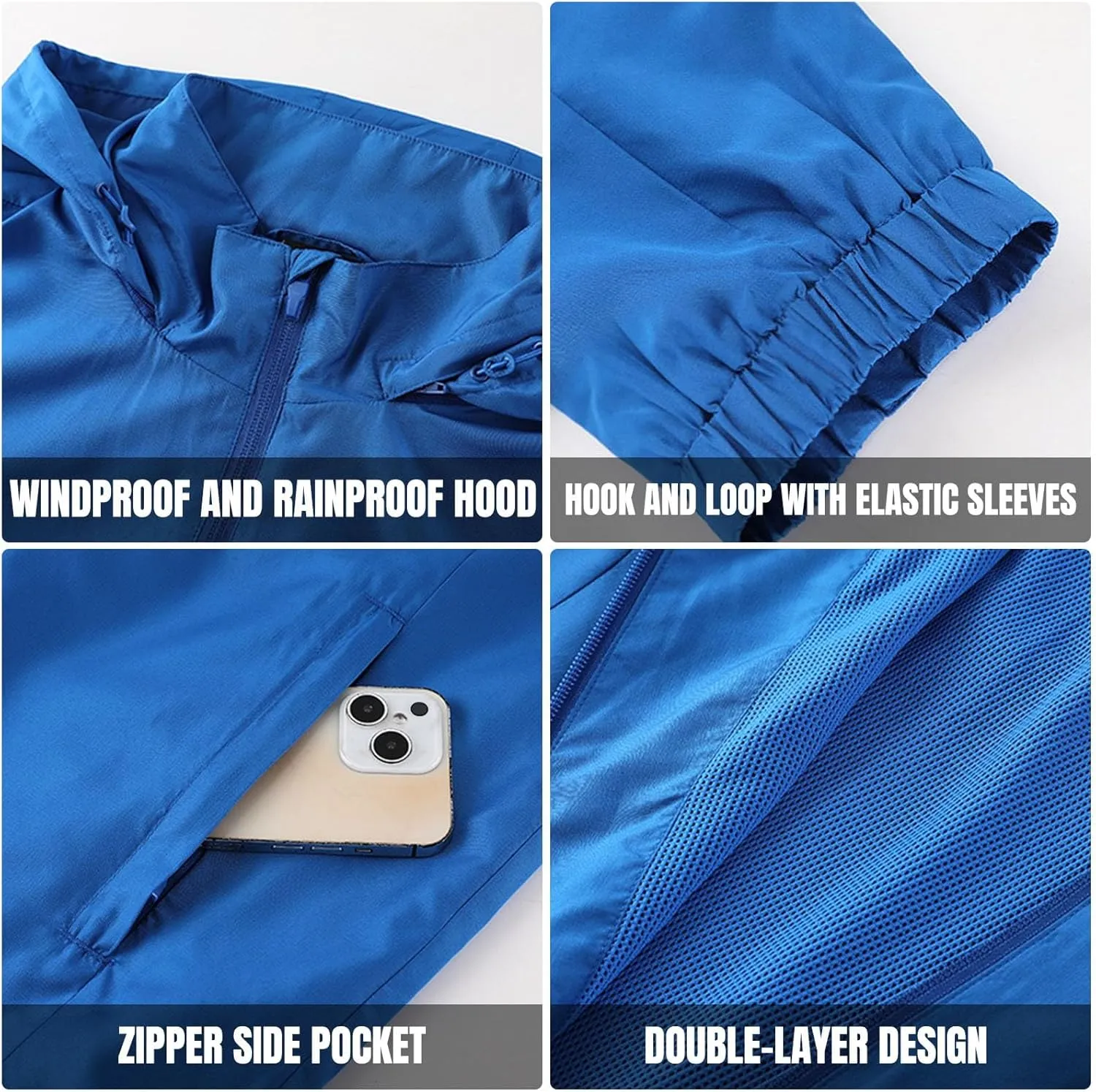 UPF 50  Sun Protection Shirt for Adults and Kids Quick Dry Windbreaker Waterproof Outdoor Full Zip Up Raincoat