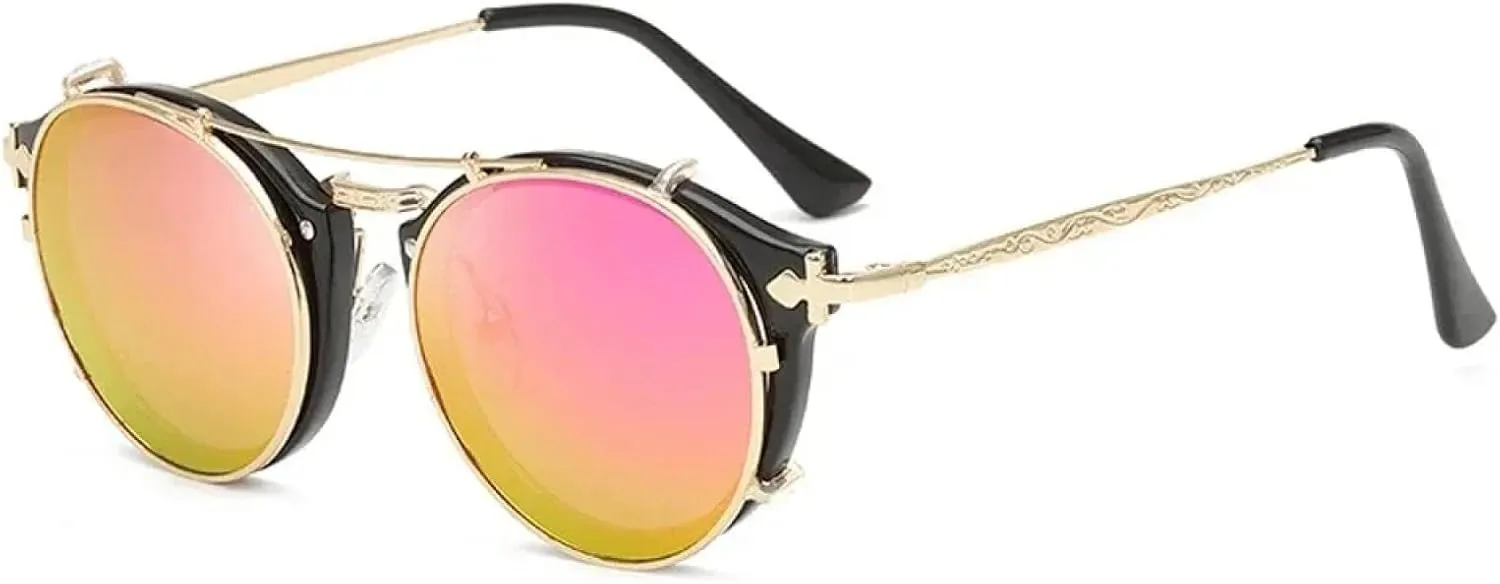 Vintage Round Sunglasses for Men Uv400 Protection