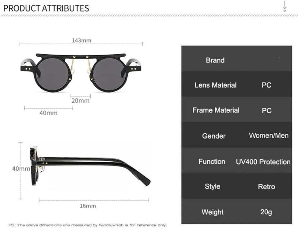 Vintage Small Round Sunglasses Popular Fashion Punk Sun Glasses Shades UV400