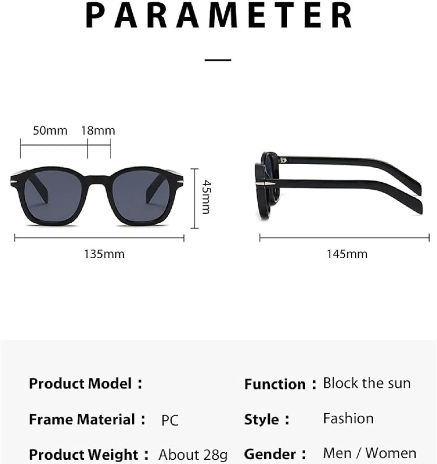 Vintage Thick Frame Round Sunglasses Uv400