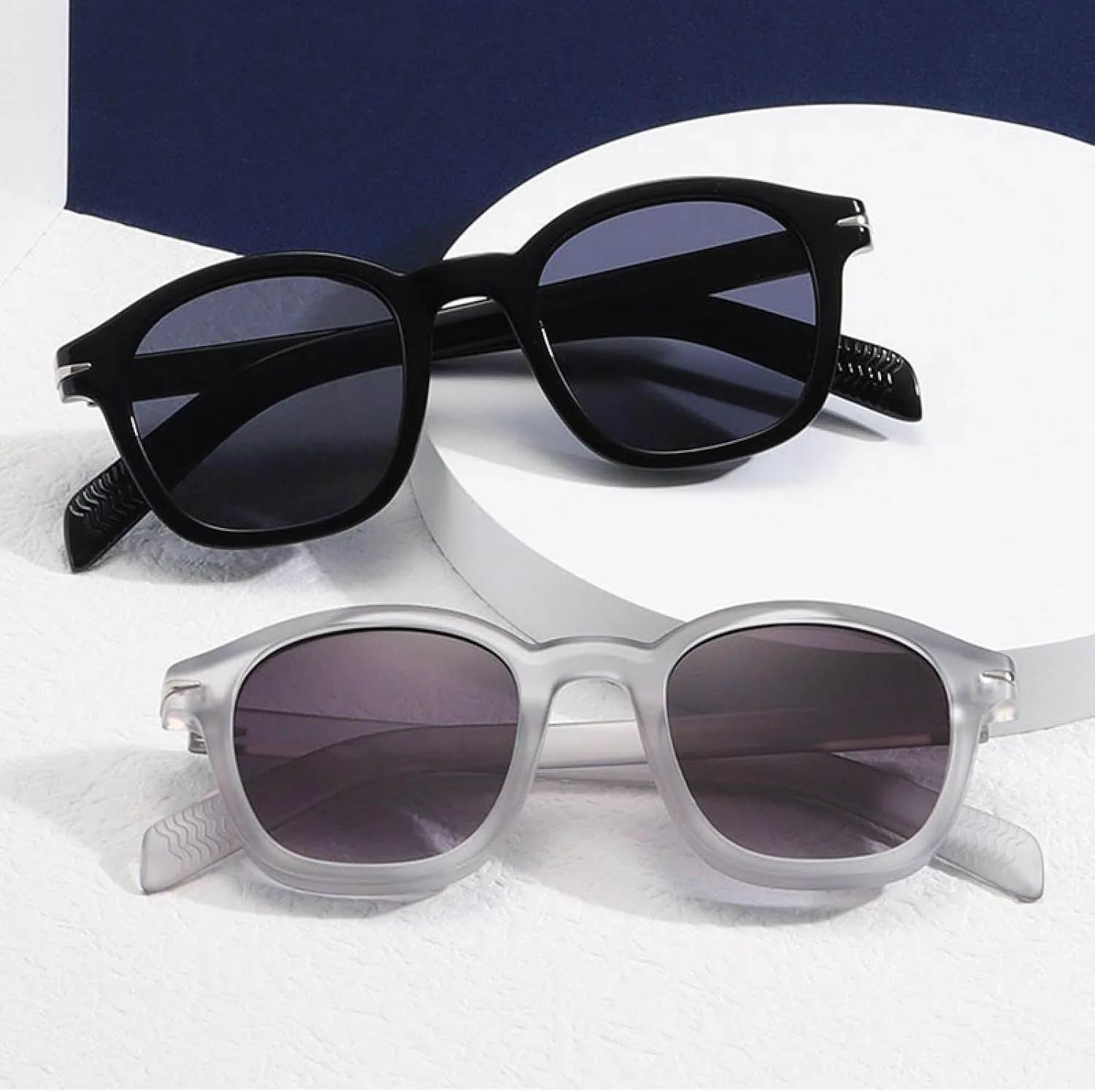 Vintage Thick Frame Round Sunglasses Uv400