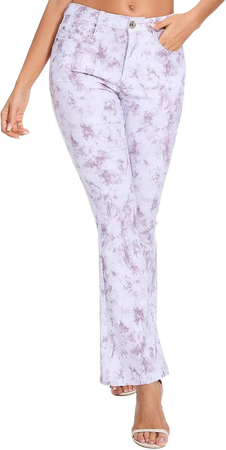 VIPONES Flared Jeans for Women High Waisted Tie Dye Bell Bottom High Stretchy Jeans