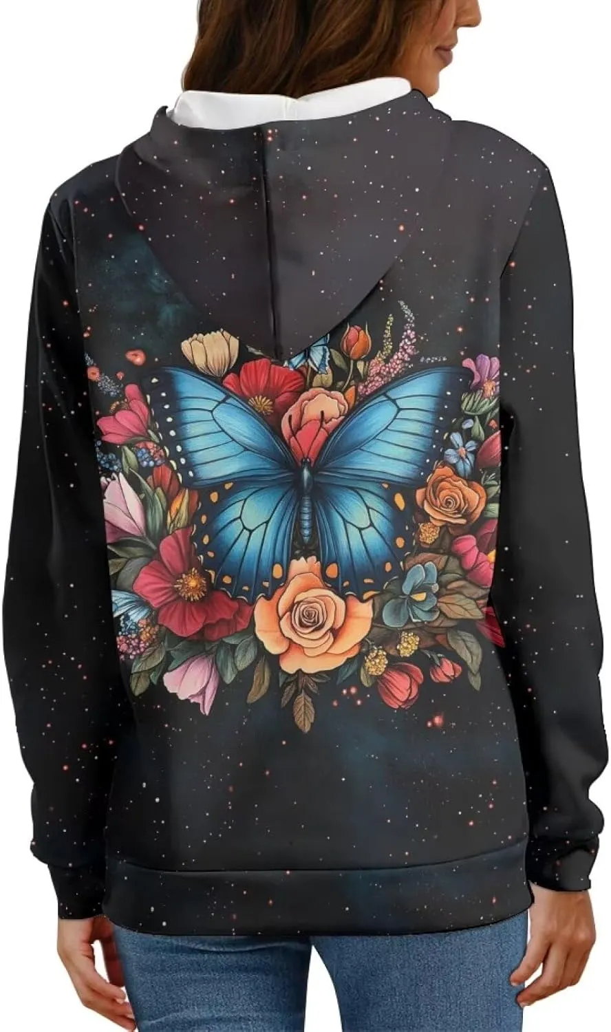 WELLFLYHOM Womens Cute Animal Print Hoodie Sweatshirt Drawstring Long Sleeve Pullover Tops with Pocket