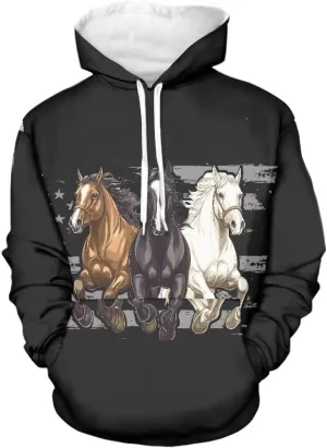 WELLFLYHOM Womens Cute Animal Print Hoodie Sweatshirt Drawstring Long Sleeve Pullover Tops with Pocket