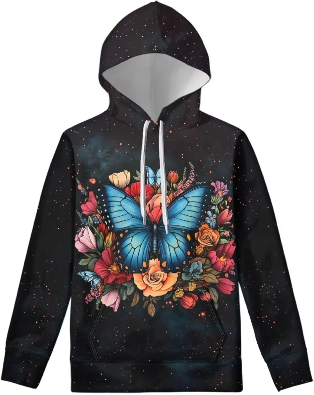 WELLFLYHOM Womens Cute Animal Print Hoodie Sweatshirt Drawstring Long Sleeve Pullover Tops with Pocket