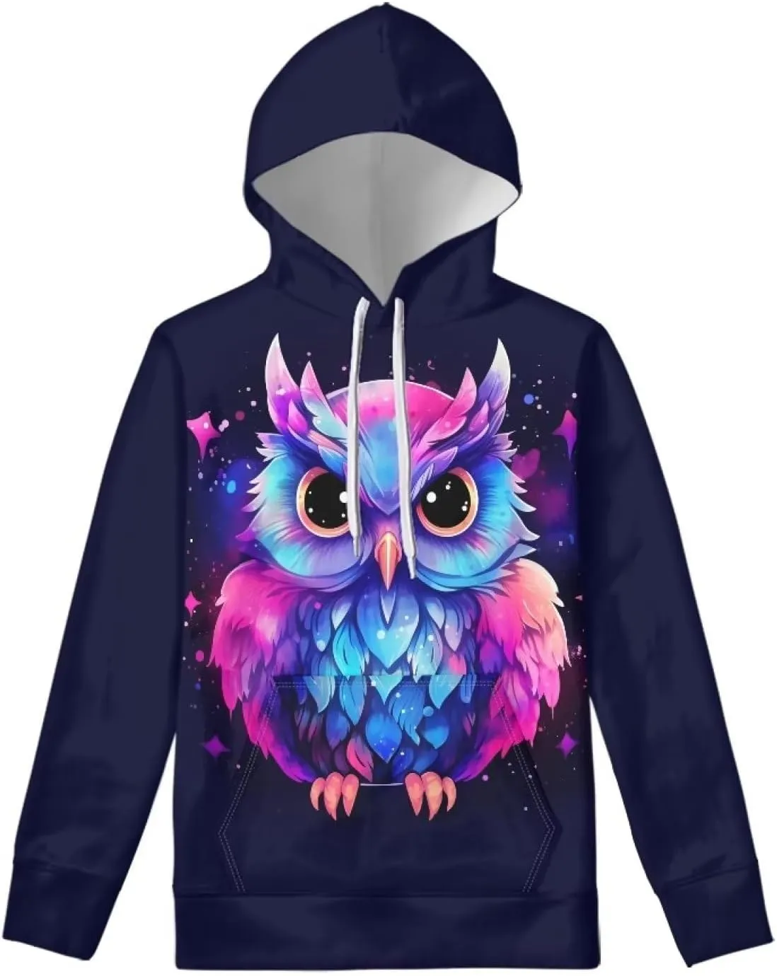 WELLFLYHOM Womens Cute Animal Print Hoodie Sweatshirt Drawstring Long Sleeve Pullover Tops with Pocket