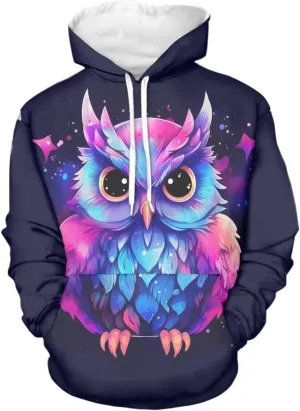 WELLFLYHOM Womens Cute Animal Print Hoodie Sweatshirt Drawstring Long Sleeve Pullover Tops with Pocket