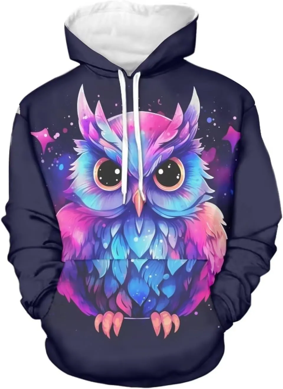 WELLFLYHOM Womens Cute Animal Print Hoodie Sweatshirt Drawstring Long Sleeve Pullover Tops with Pocket