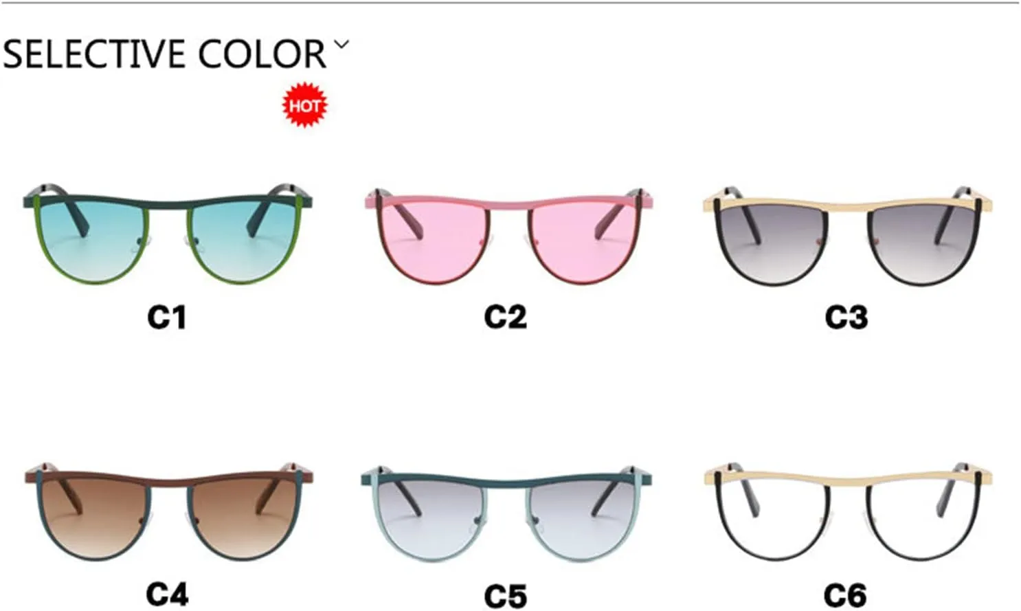 willochra Vintage Y2K Sunglasses Women Male Shades Fashion cat eye Sunglass Clear Ocean Lens Hip Hop Punk Party Glasses