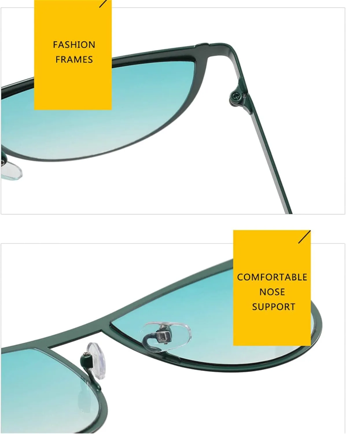 willochra Vintage Y2K Sunglasses Women Male Shades Fashion cat eye Sunglass Clear Ocean Lens Hip Hop Punk Party Glasses