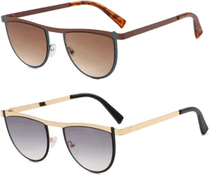 willochra Vintage Y2K Sunglasses Women Male Shades Fashion cat eye Sunglass Clear Ocean Lens Hip Hop Punk Party Glasses