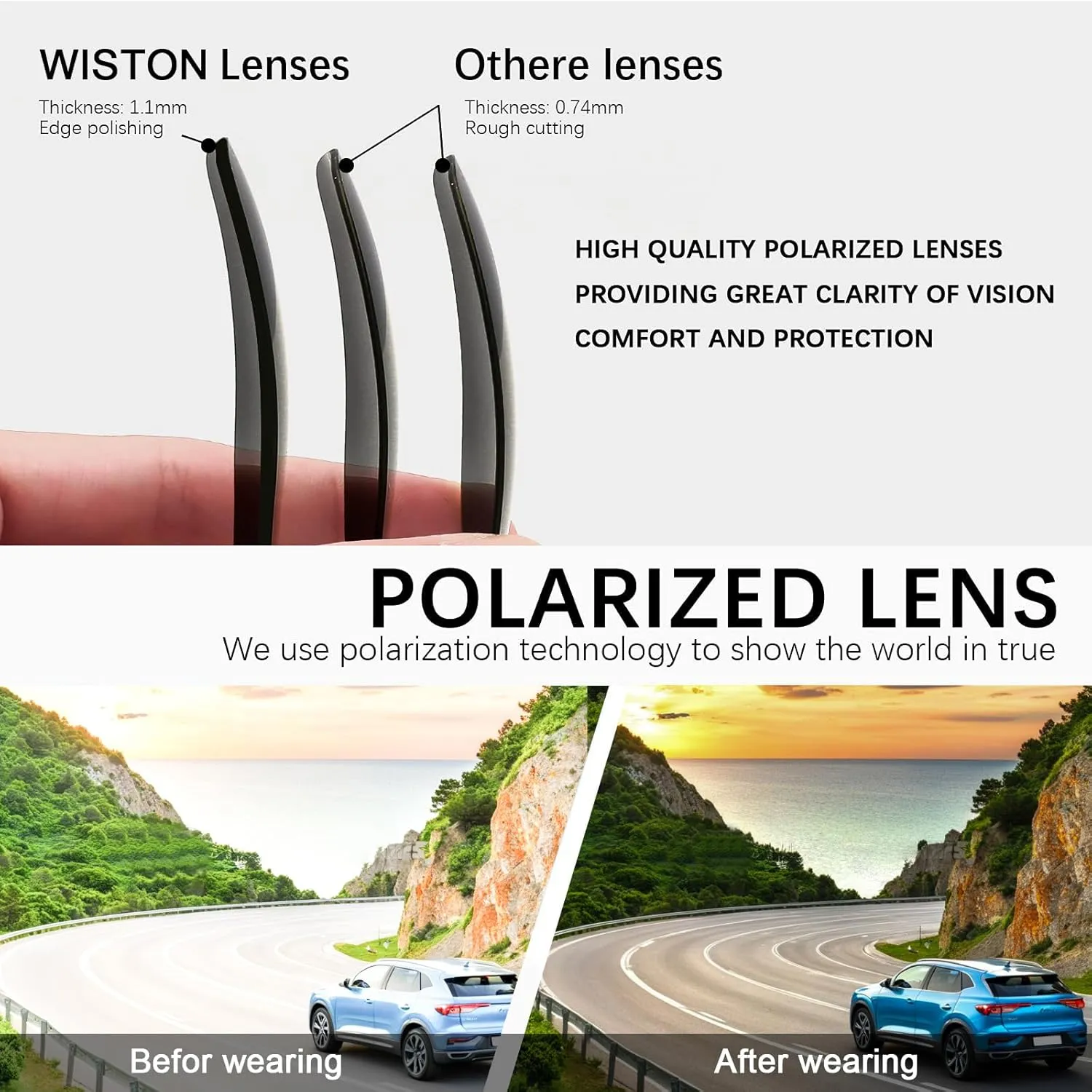WISTON Polarized Round Sunglasses for Women & Men,Running Sunglasses Retro Classic UV400 Protection TR Frame Lightweight 8107