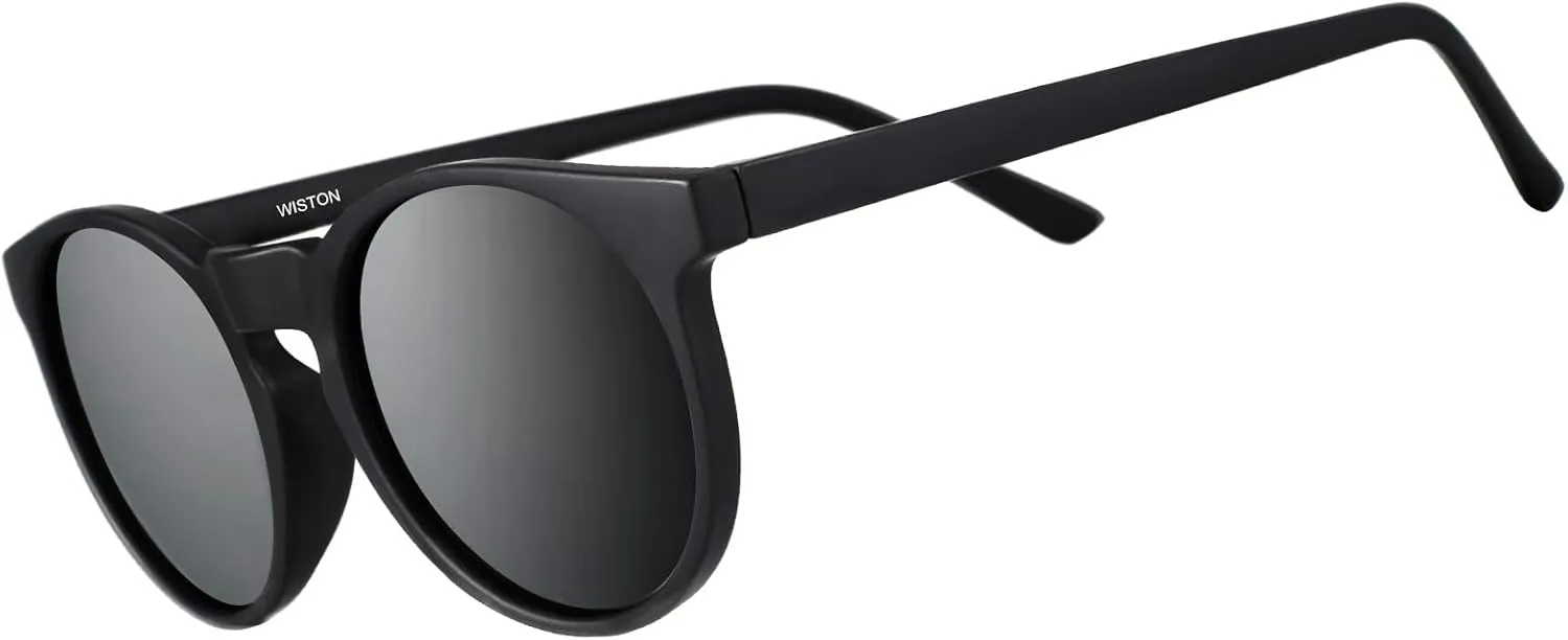 WISTON Polarized Round Sunglasses for Women & Men,Running Sunglasses Retro Classic UV400 Protection TR Frame Lightweight 8107