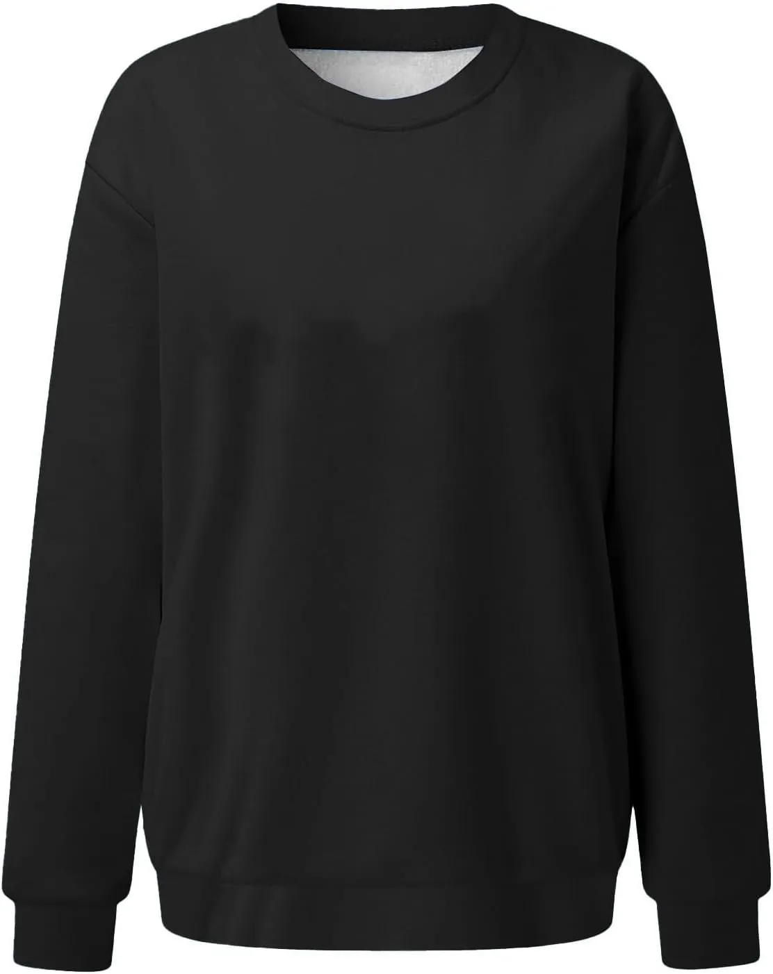 Women Solid Color Sweatshirt Long Sleeve Crewneck Pullover Fit Comfy Shirts Blouses 2025 Spring Fall Casual Tops