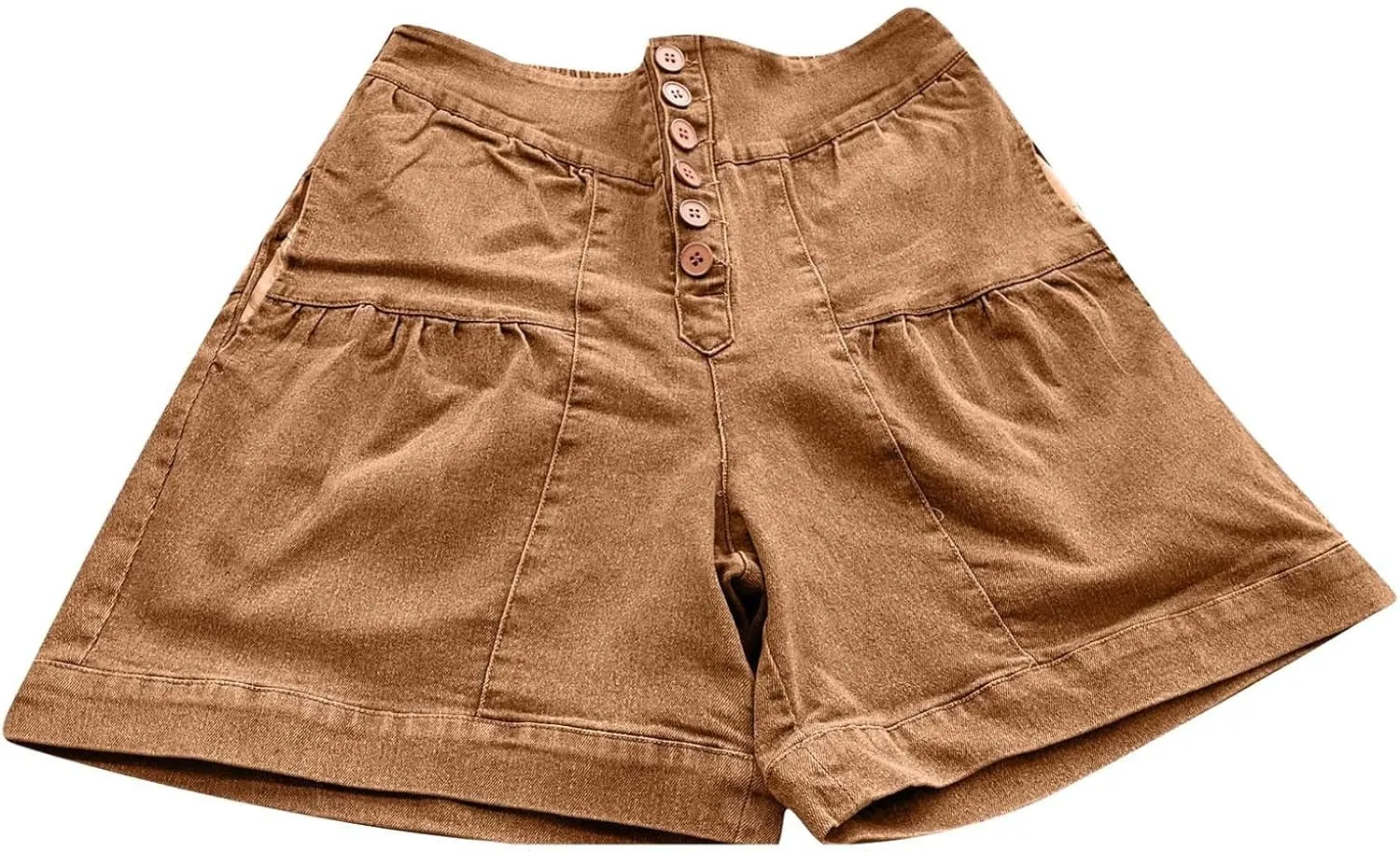 Womens Denim Shorts Summer Baggy High Waisted Flowy Wide Leg Buttons Pleated Casual Jean Shorts Fashion Ruffle Skorts
