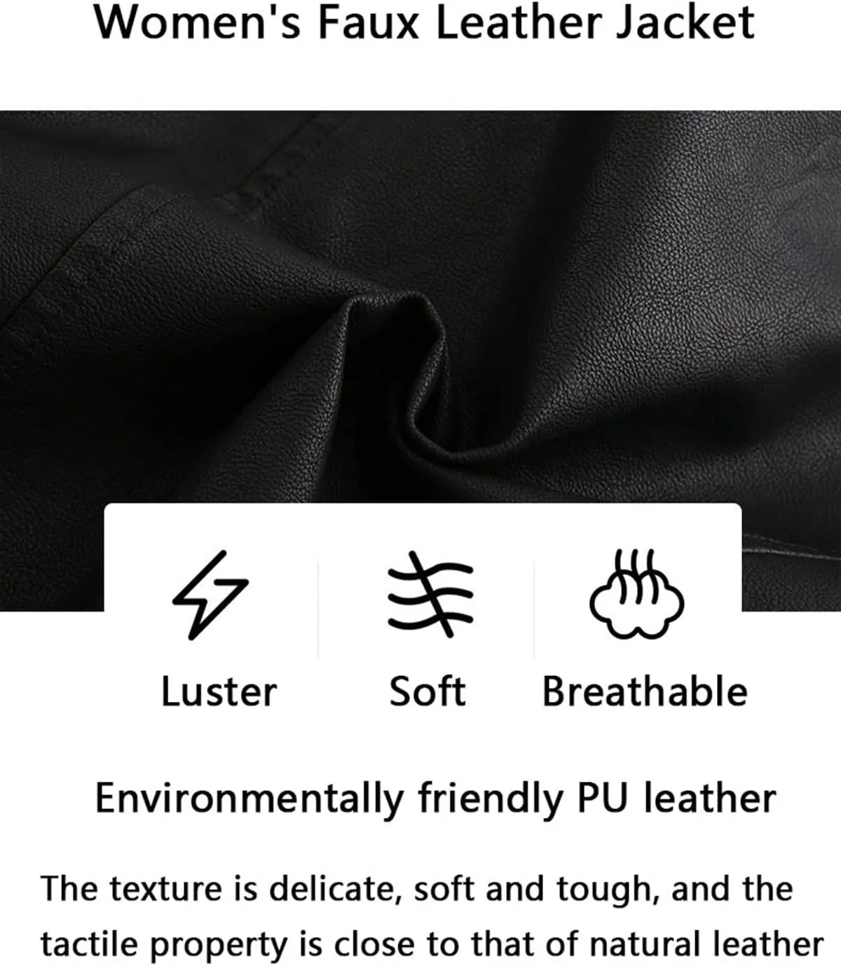 Womens Faux Leather Jackets, Long Sleeve Zipper Slim Motorcycle Jacket, Casual Open Front PU Coat Outwear (Color : Gold, Size : X-Large)