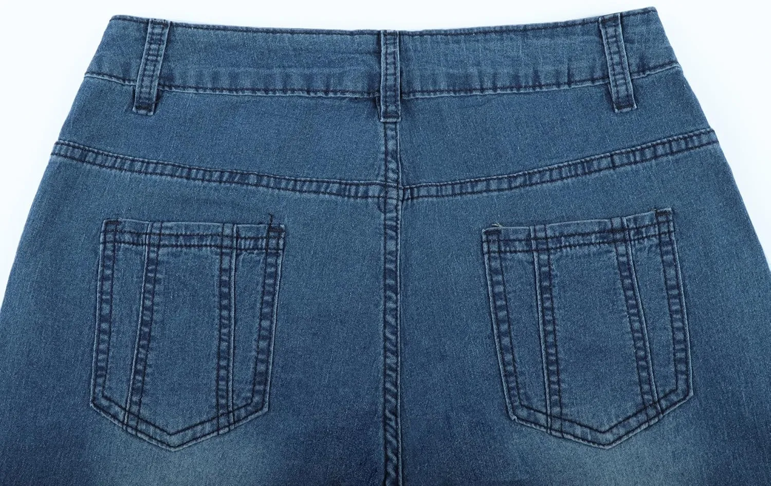 Womens Floral Embroidered Flared Jeans Bell Bottom Jeans Stretchy Denim Pants Casual Trousers
