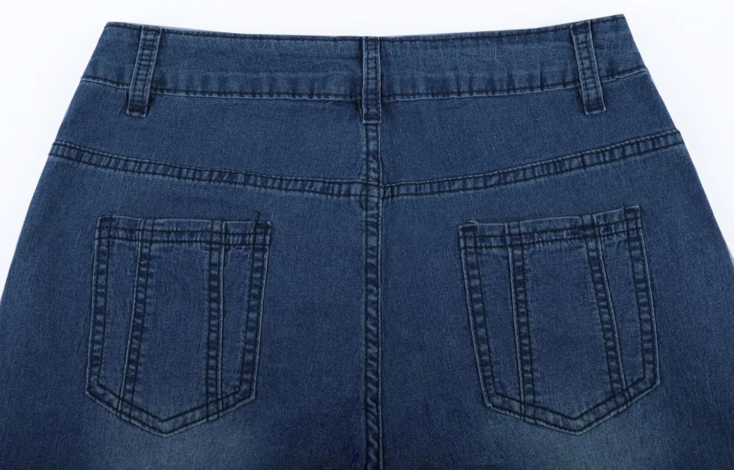 Womens Floral Embroidered Flared Jeans Bell Bottom Jeans Stretchy Denim Pants Casual Trousers