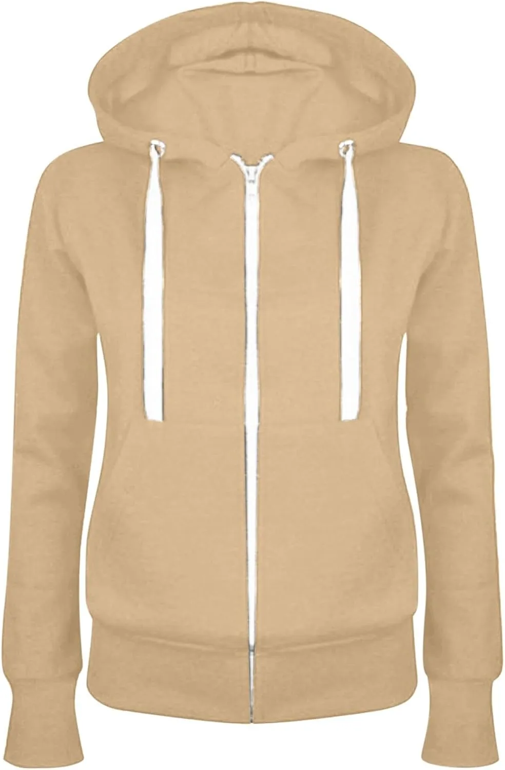 Womens Full Zip Up Hoodies Sweatshirt Fall Lightweight Long Sleeve Basic Sweatshirt Casual Loose Long Sleeve Jackets