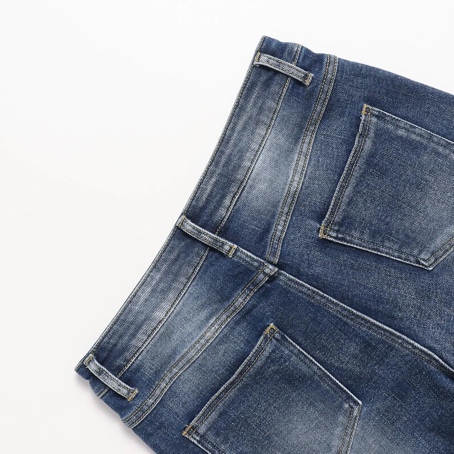 Women's High Waisted Slit Flared Jeans - Slim Fit Stretch Denim Comfort and Style