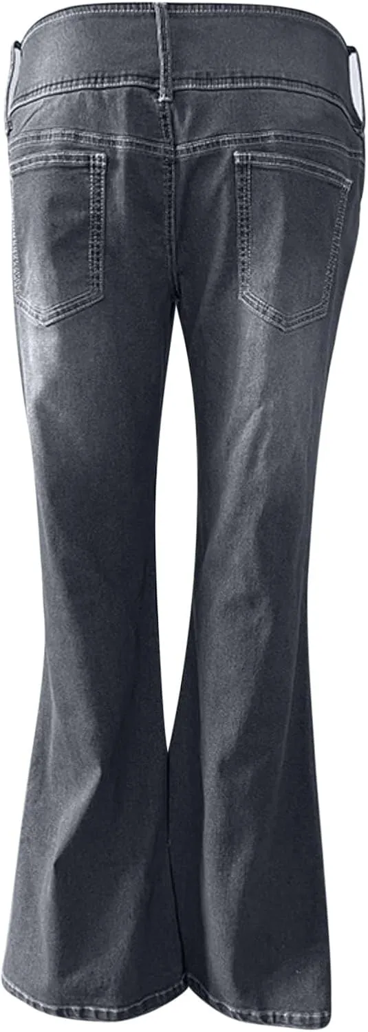 Womens Slimming Skinny Jeans Stretch Buttons High Waisted Comfortable Lounge Denim Fall 2024 Flattering Flared Jeans