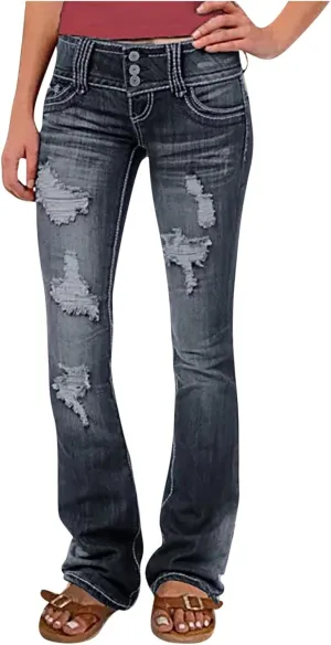 Womens Slimming Skinny Jeans Stretch Buttons High Waisted Comfortable Lounge Denim Fall 2024 Flattering Flared Jeans