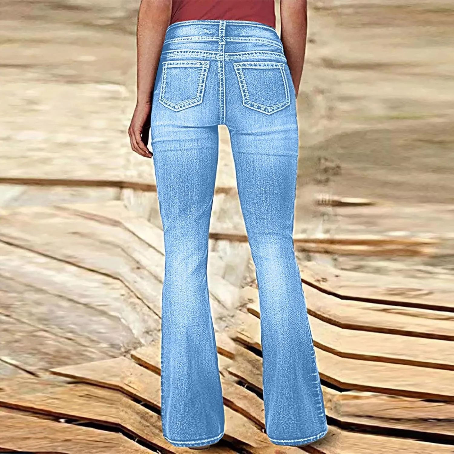 Womens Slimming Skinny Jeans Stretch Buttons High Waisted Comfortable Lounge Denim Fall 2024 Flattering Flared Jeans