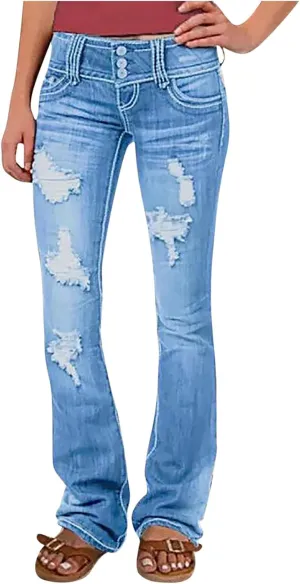 Womens Slimming Skinny Jeans Stretch Buttons High Waisted Comfortable Lounge Denim Fall 2024 Flattering Flared Jeans