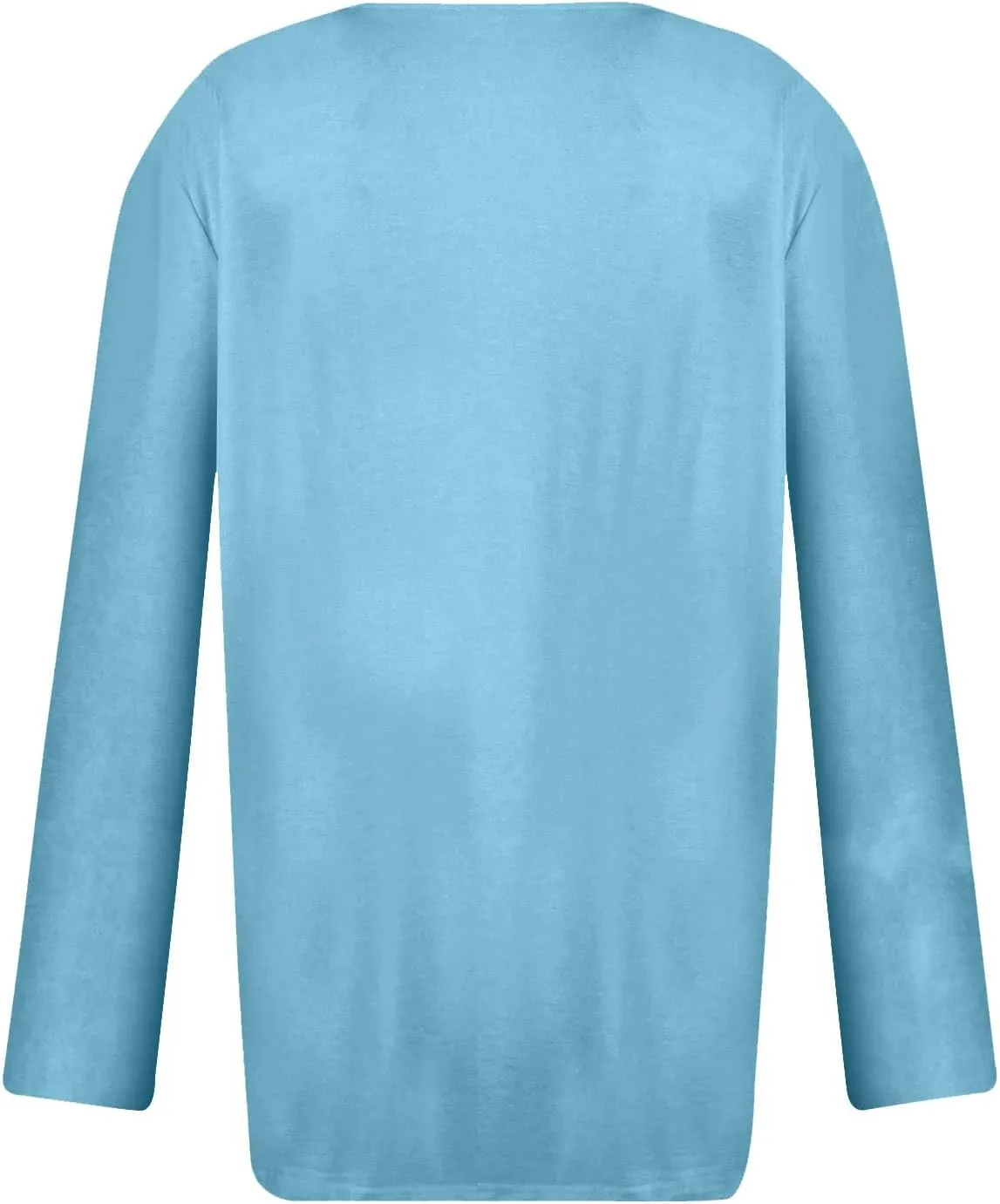 Womens Tops Button V Neck Long Sleeve T Shirt Chest Panel Ruched Solid Color Sweatshirts Lightweight Pullover