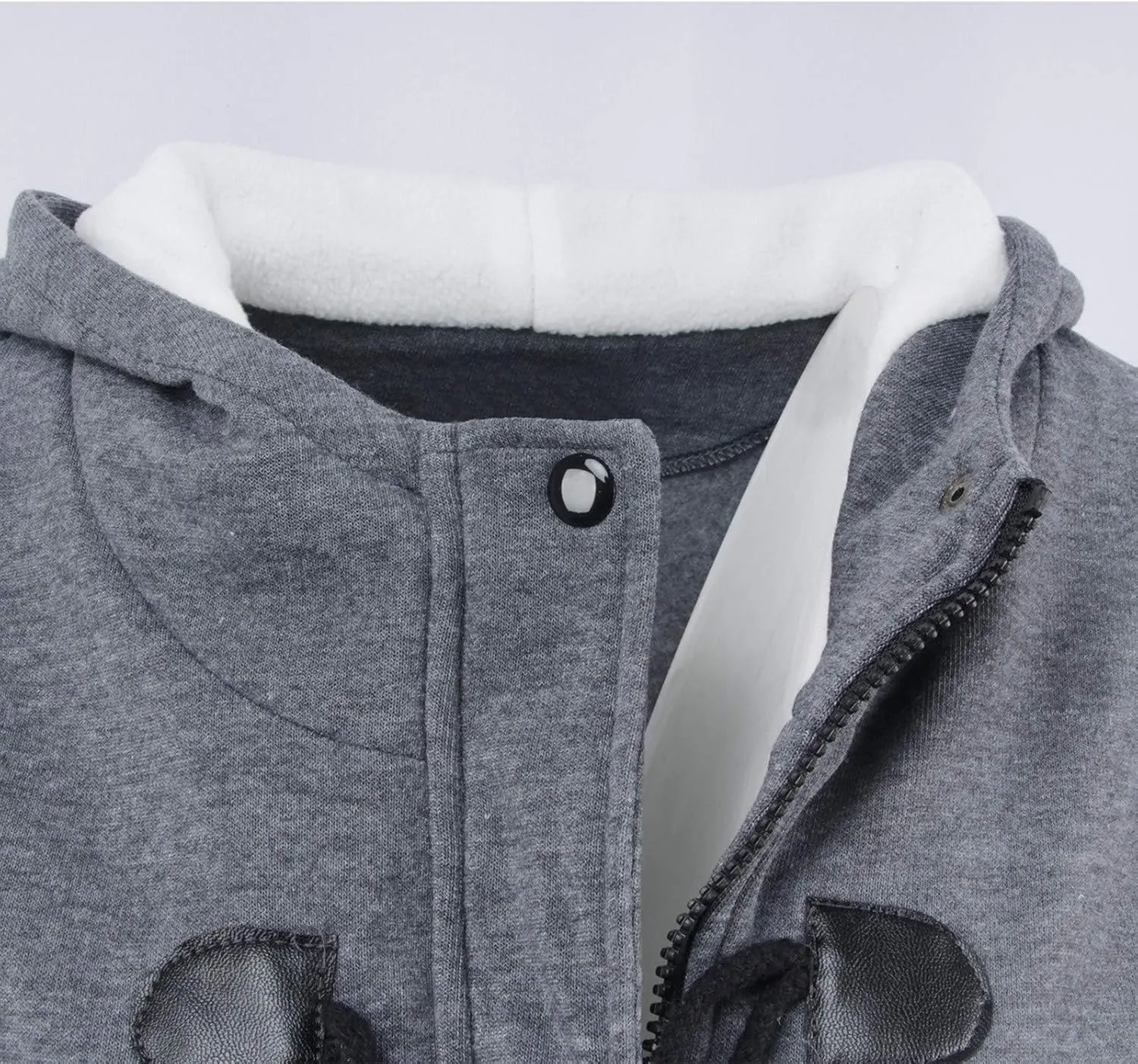 Womens Winter Coats Plus Size Horn Button Fleece Coat Thicken Warm Sherpa Lined Hoodie Coat with Pockets