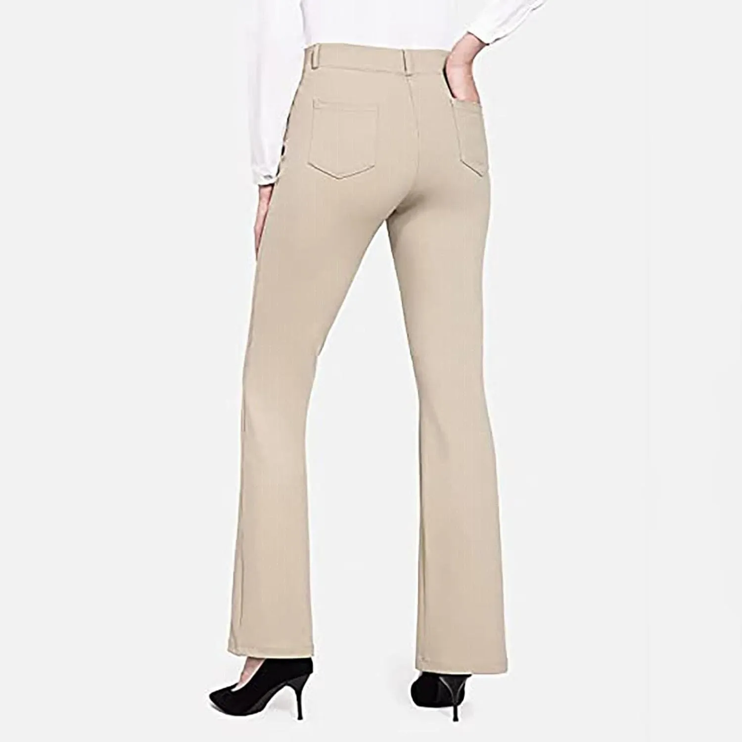 Women's Yoga Dress Pants Stretchy Work Slacks Office Business Casual Straight Leg Bootcut Trousers with Pockets