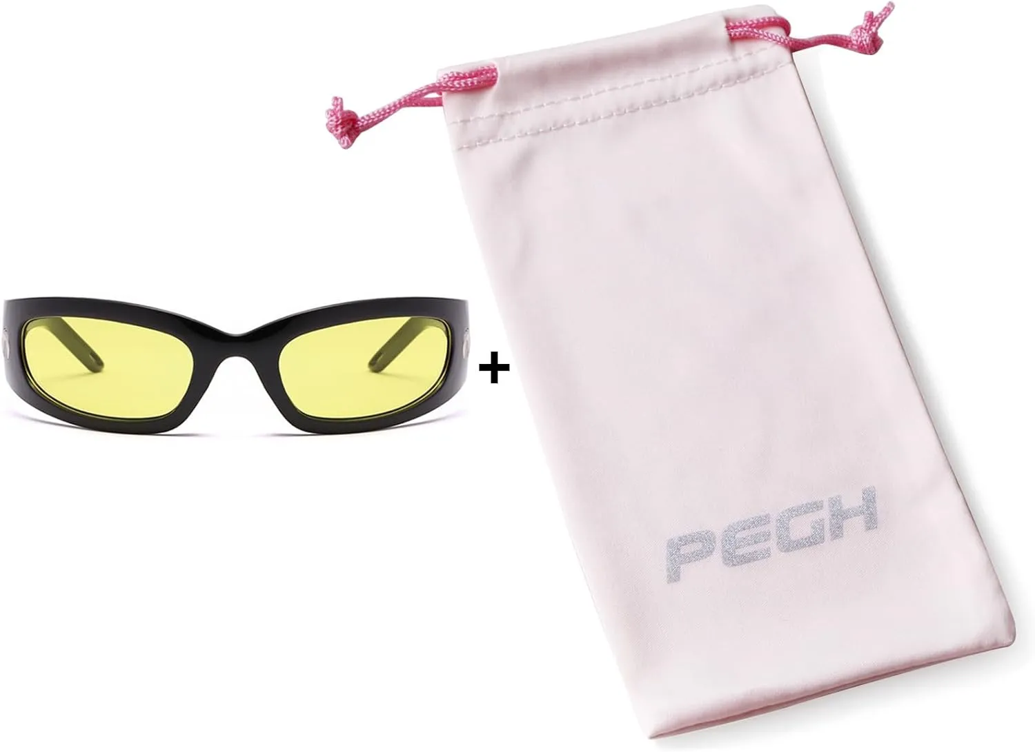 Wrap Round Sunglasses Y2K Trendy, Fashion Black Sport Shades Moon Décor…