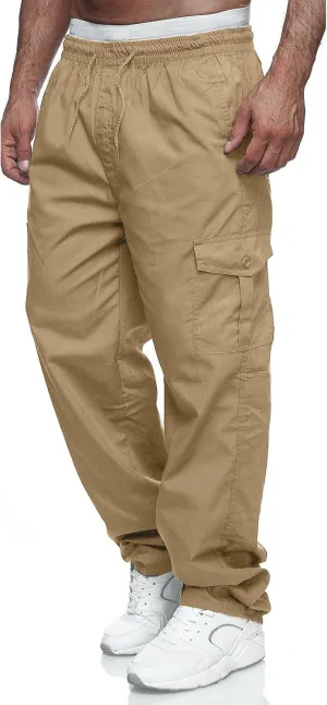 WZIKAI Mens Cargo Pants Relaxed Fit Drawstring Joggers Sweatpants for Men Workout Casual Long Trousers
