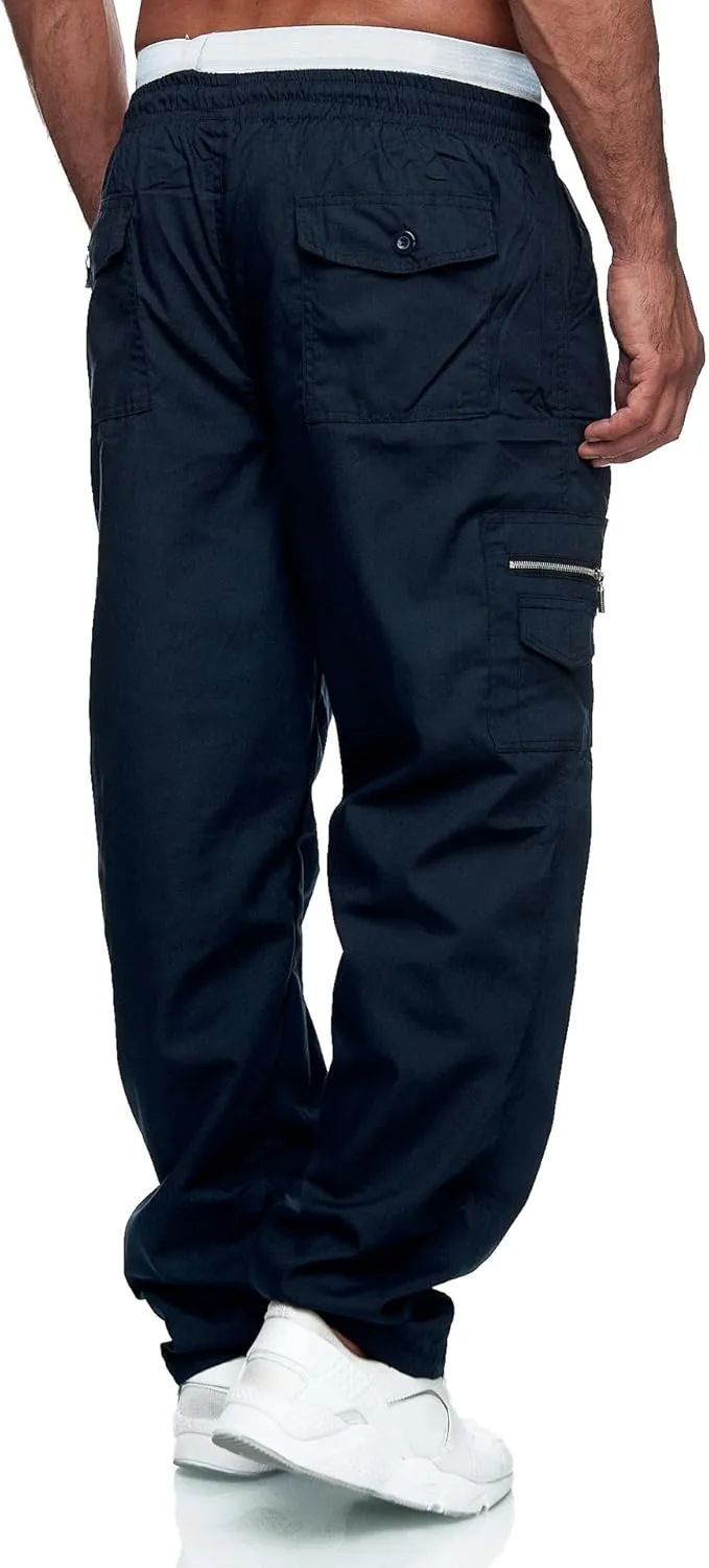 WZIKAI Mens Cargo Pants Relaxed Fit Drawstring Joggers Sweatpants for Men Workout Casual Long Trousers