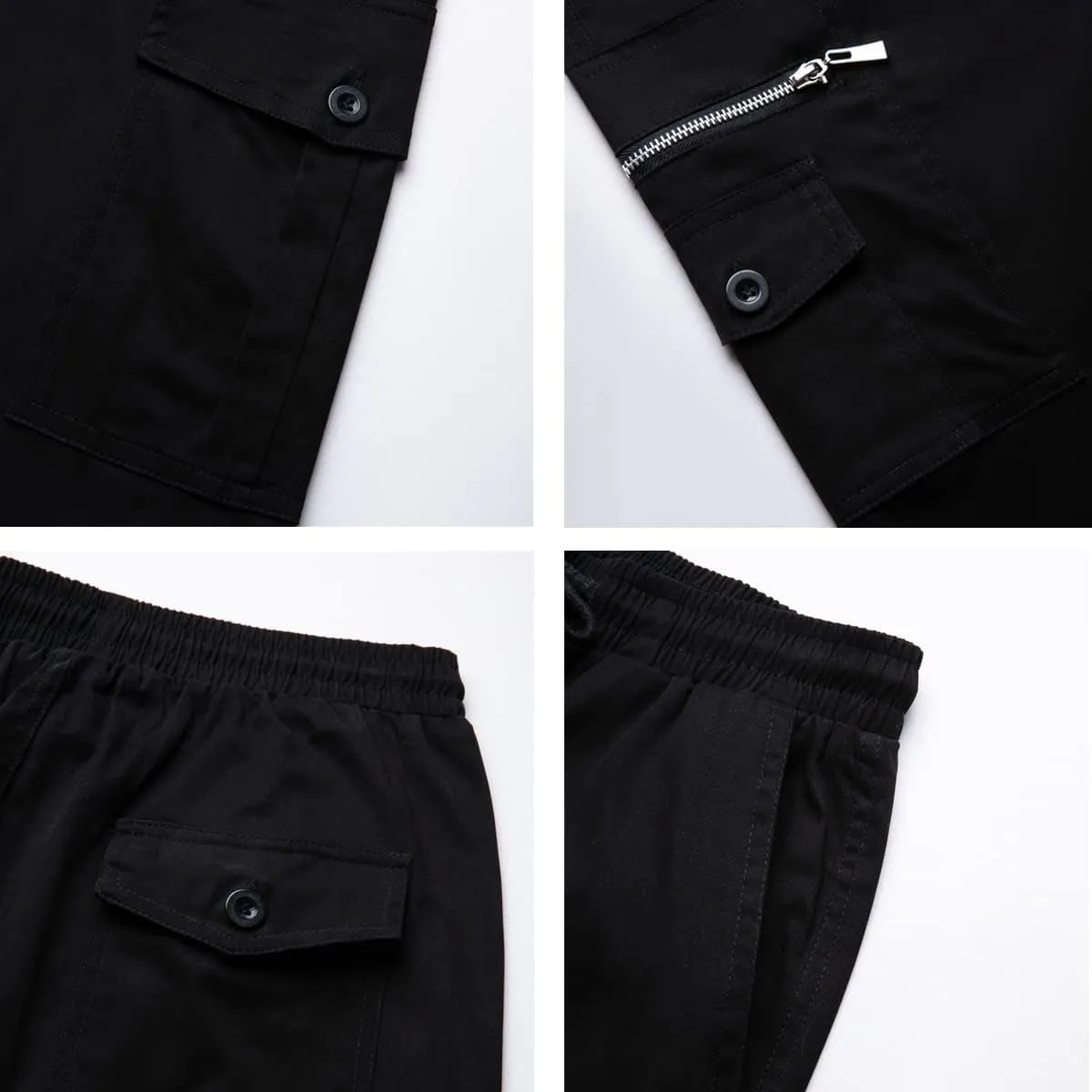 WZIKAI Mens Cargo Pants Relaxed Fit Drawstring Joggers Sweatpants for Men Workout Casual Long Trousers
