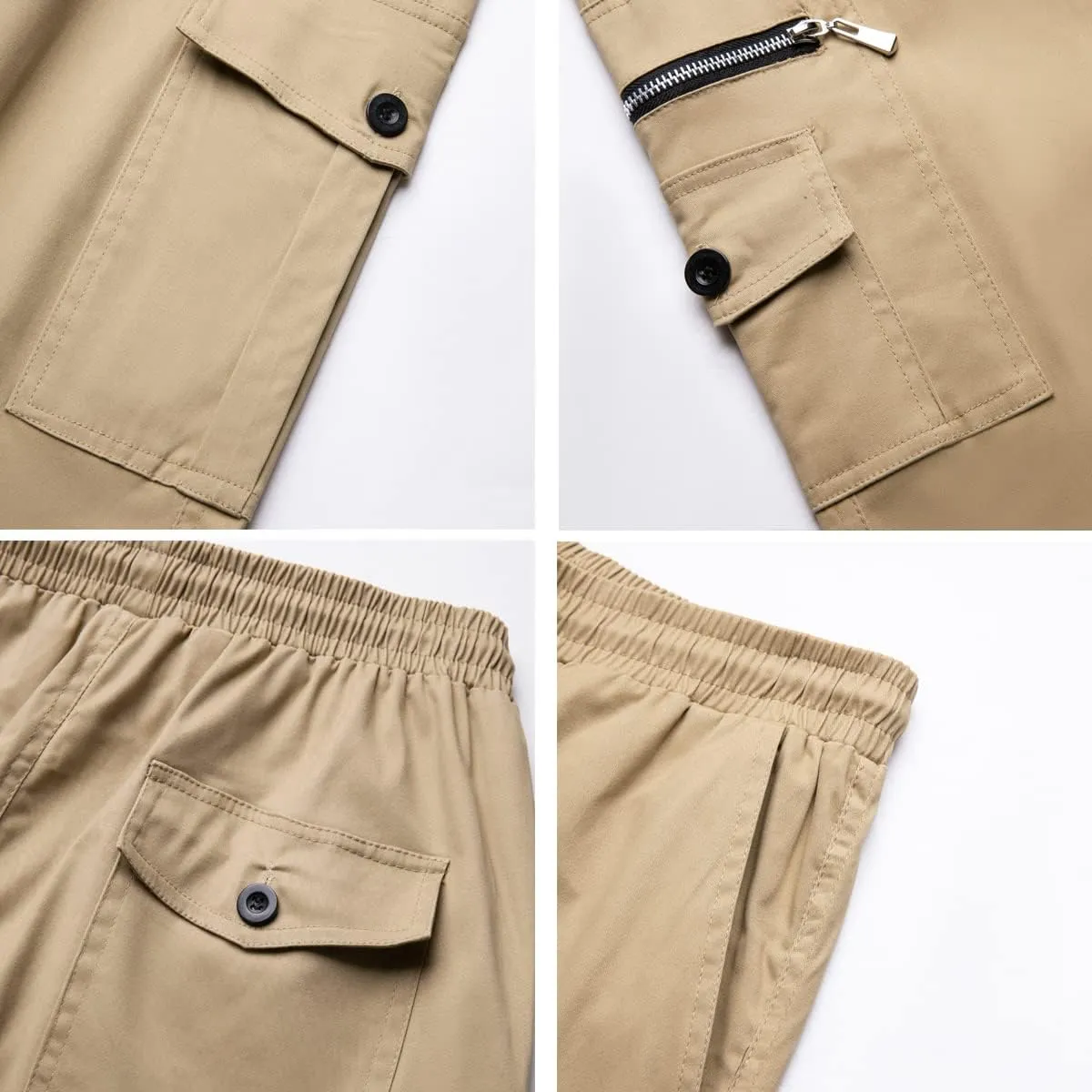 WZIKAI Mens Cargo Pants Relaxed Fit Drawstring Joggers Sweatpants for Men Workout Casual Long Trousers
